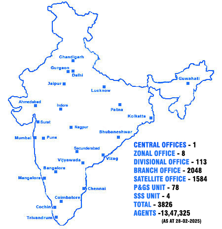 Map of LIC offices in India