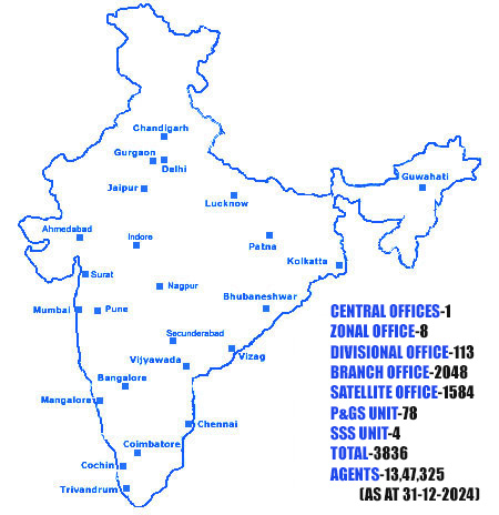 Map of LIC offices in India