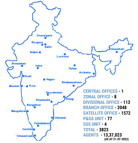 Map of LIC offices in India